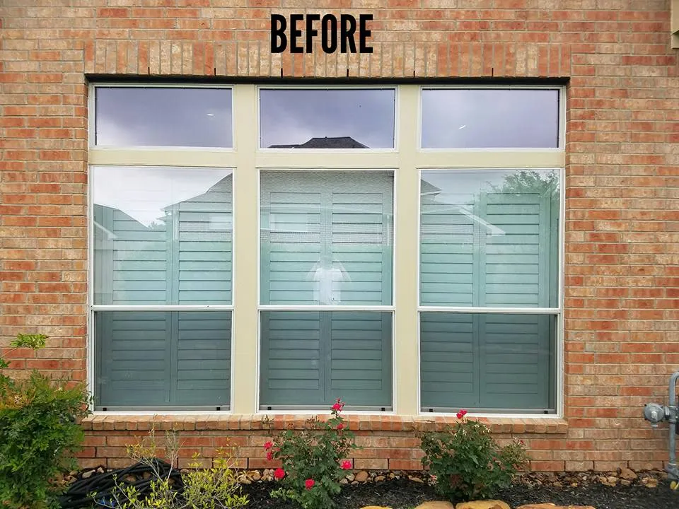 Brick wall with large window