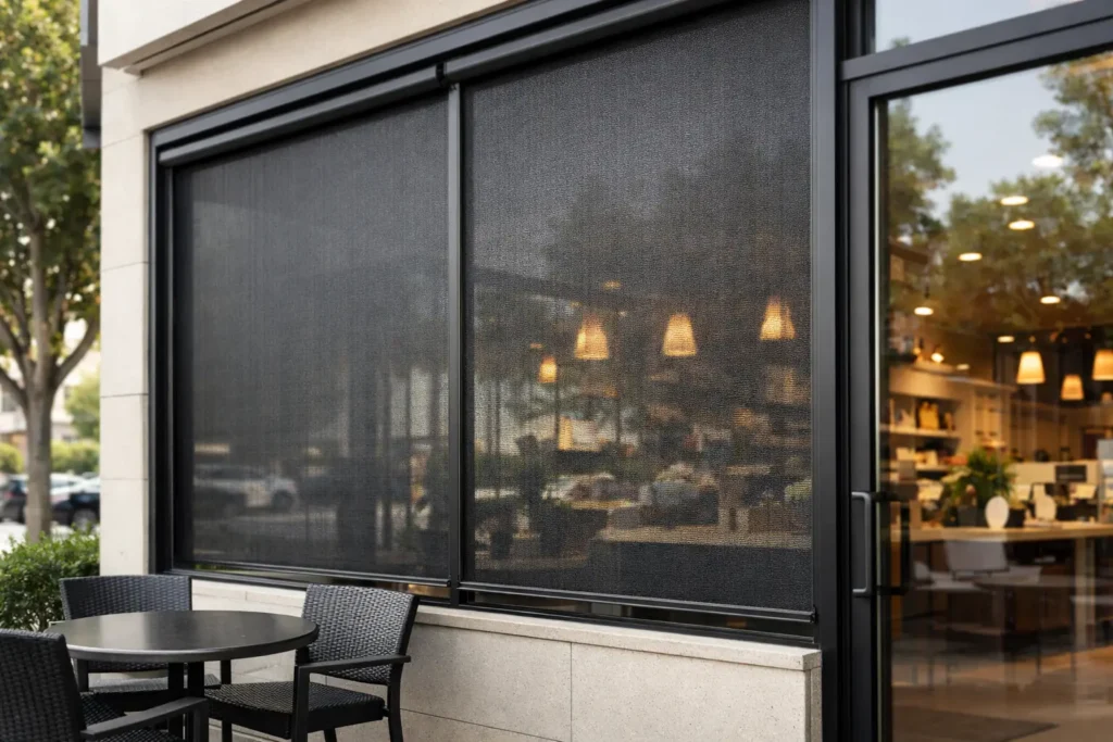 Commercial Solar Screens for Storefronts Work