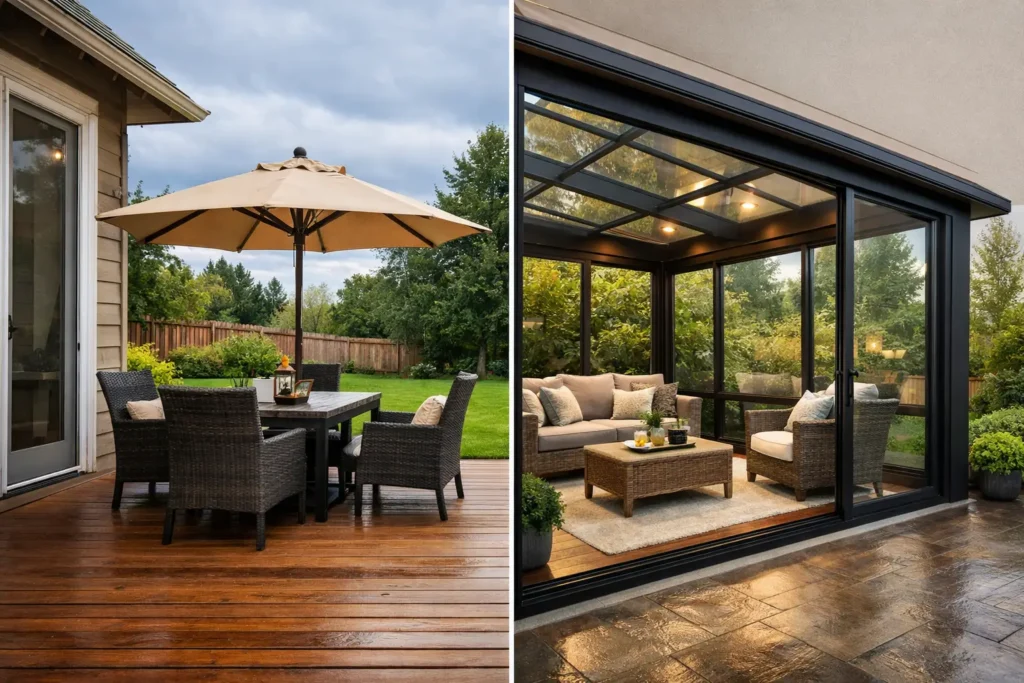 Patio Enclosure Before After Example, Explained