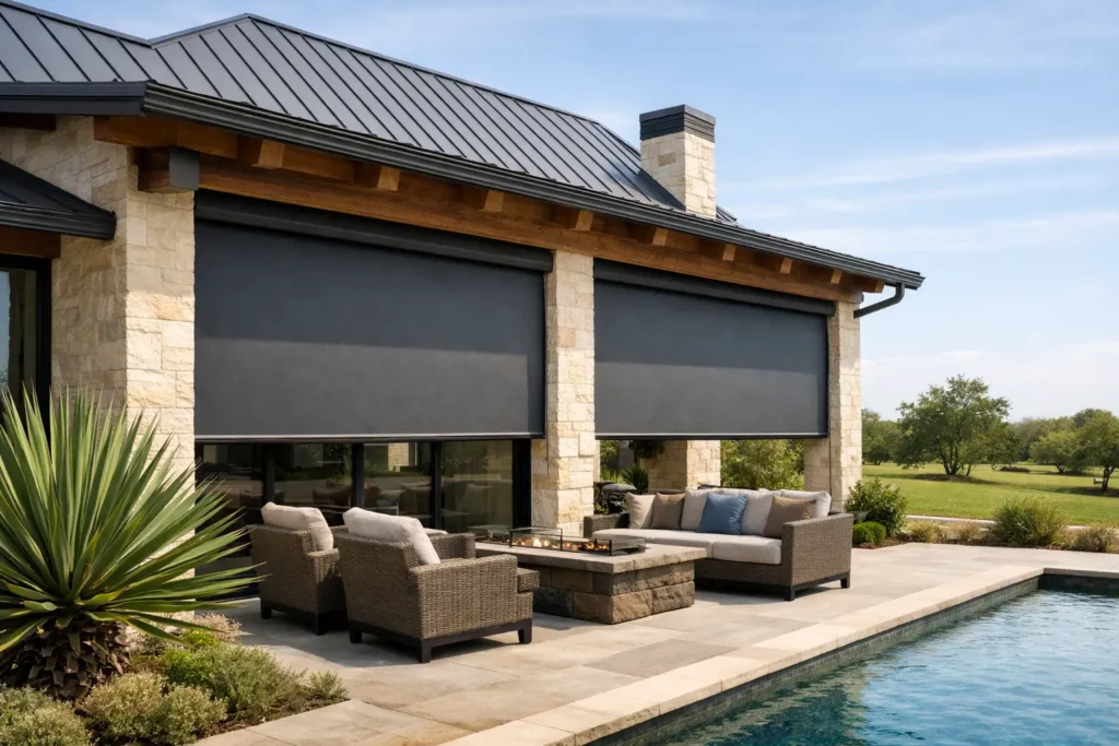A Guide to Exterior Roller Shades for Texas Homes