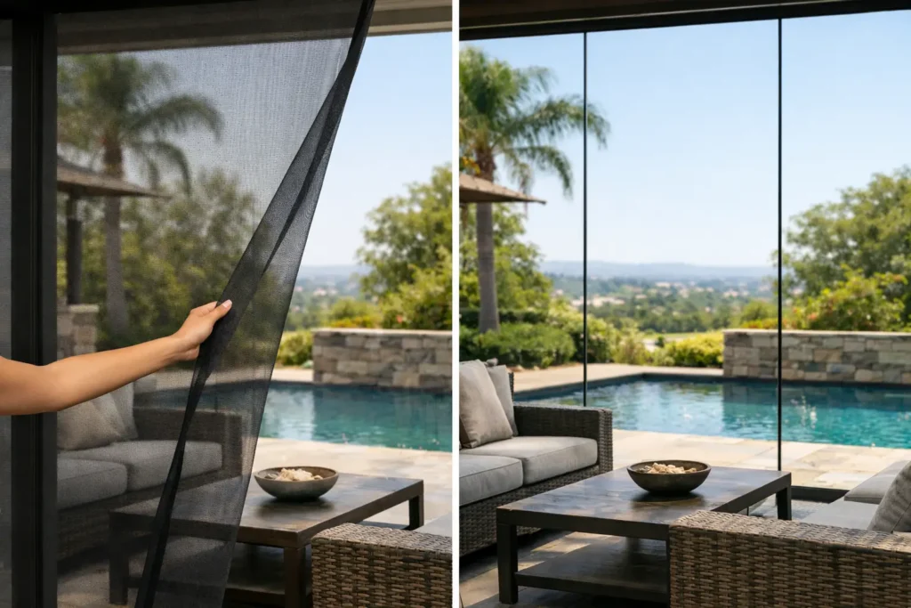 Retractable Screens Versus Fixed Panels