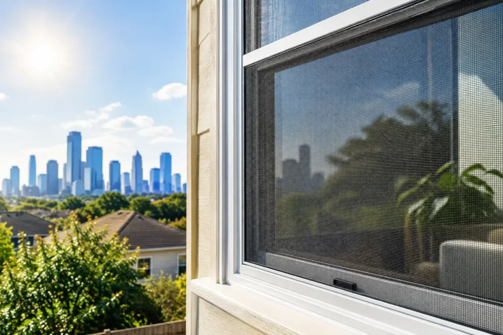 Custom Window Screens Built for Houston Heat
